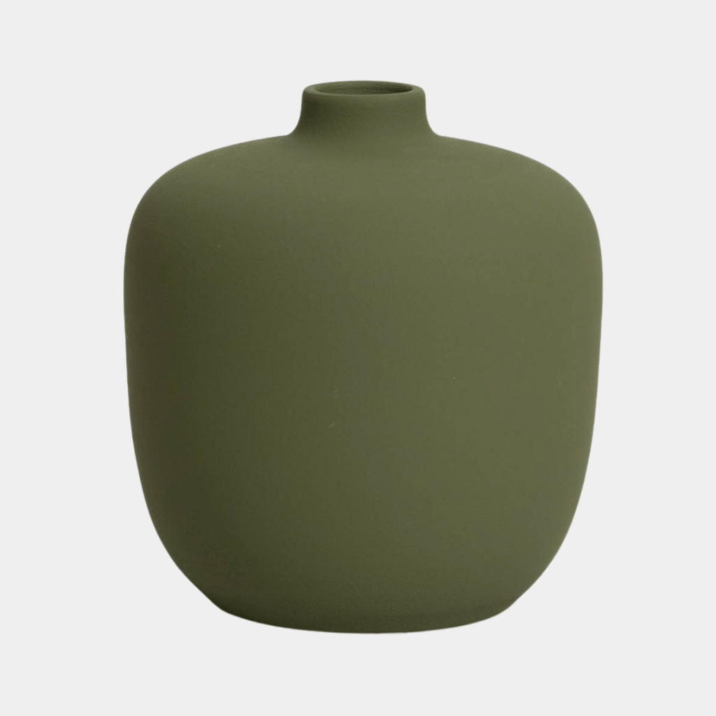 minimalistická olivově zelená váza Blanc 05